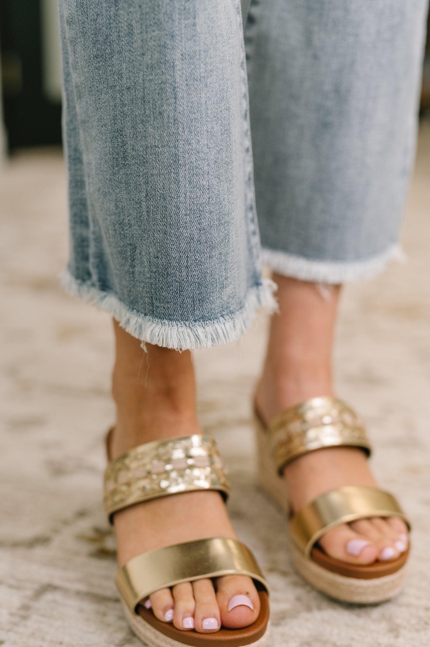 Hazel Blues® |  Mckaylee Mid Rise Kick Flare Jeans with Frayed Hem