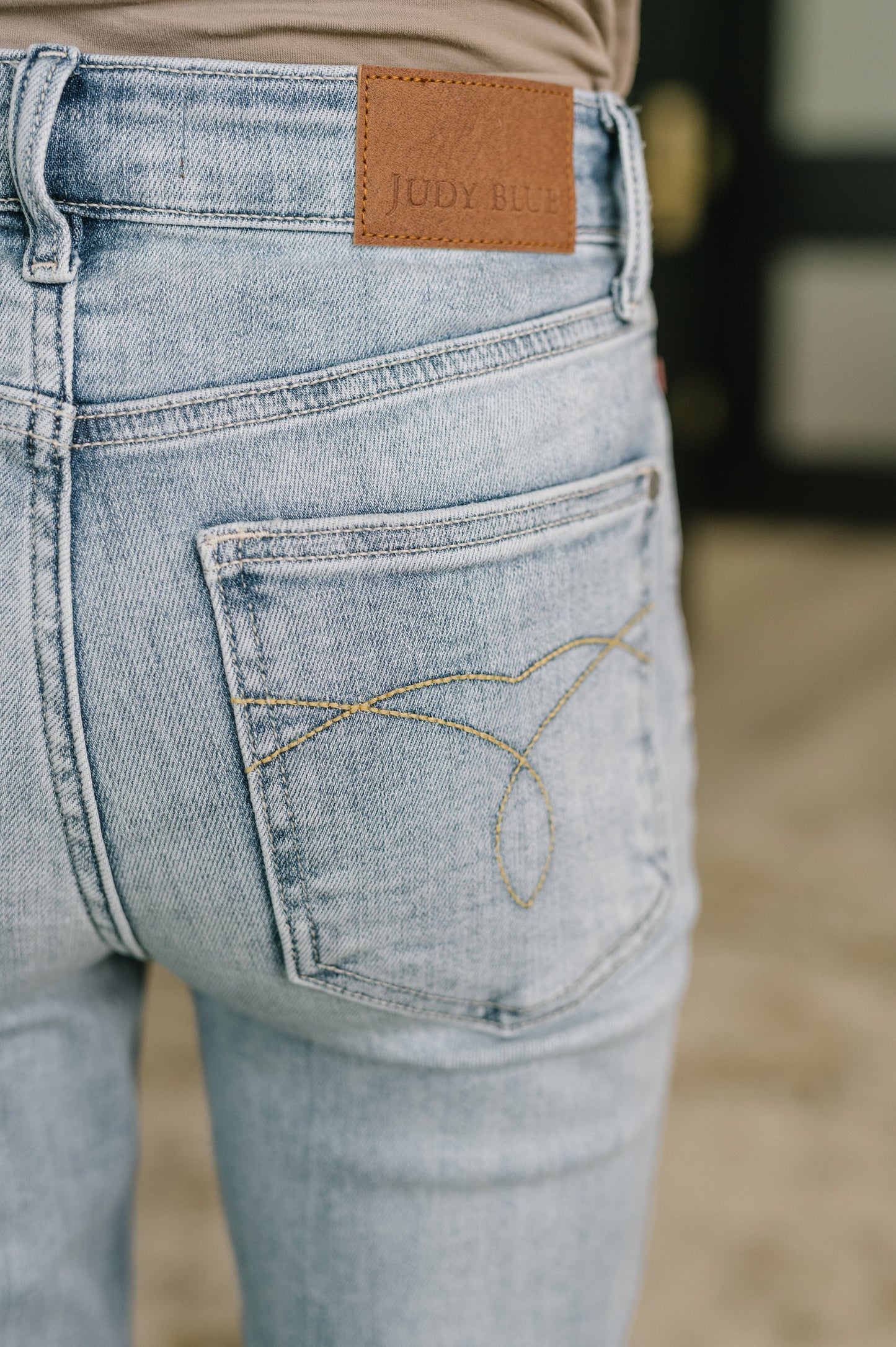 Hazel Blues® |  Mckaylee Mid Rise Kick Flare Jeans with Frayed Hem
