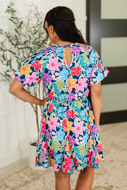 Hazel Blues® |  Miss Behave Bubble Sleeve Dress in Navy