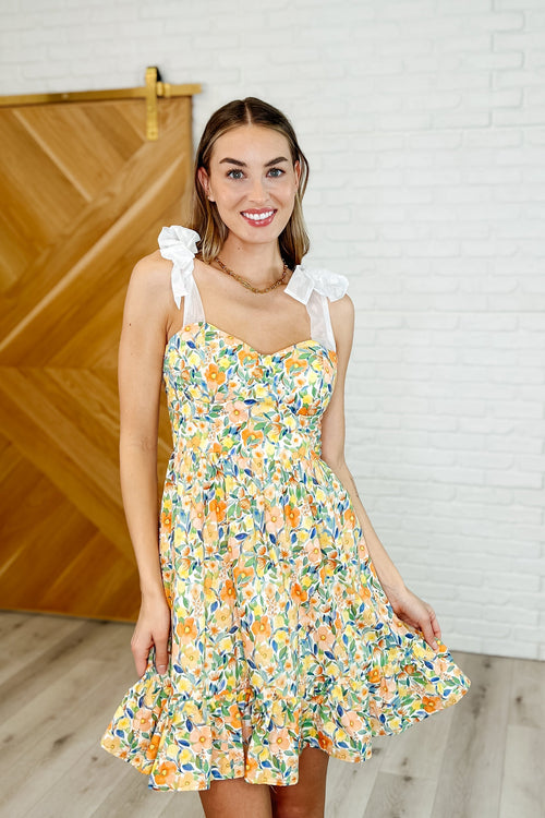 Hazel Blues® |  Miss Frills A Lot Flare Mini Dress in Orange