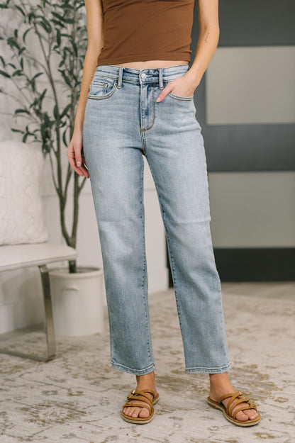 Hazel Blues® |  Natalie High Waist Ankle Straight