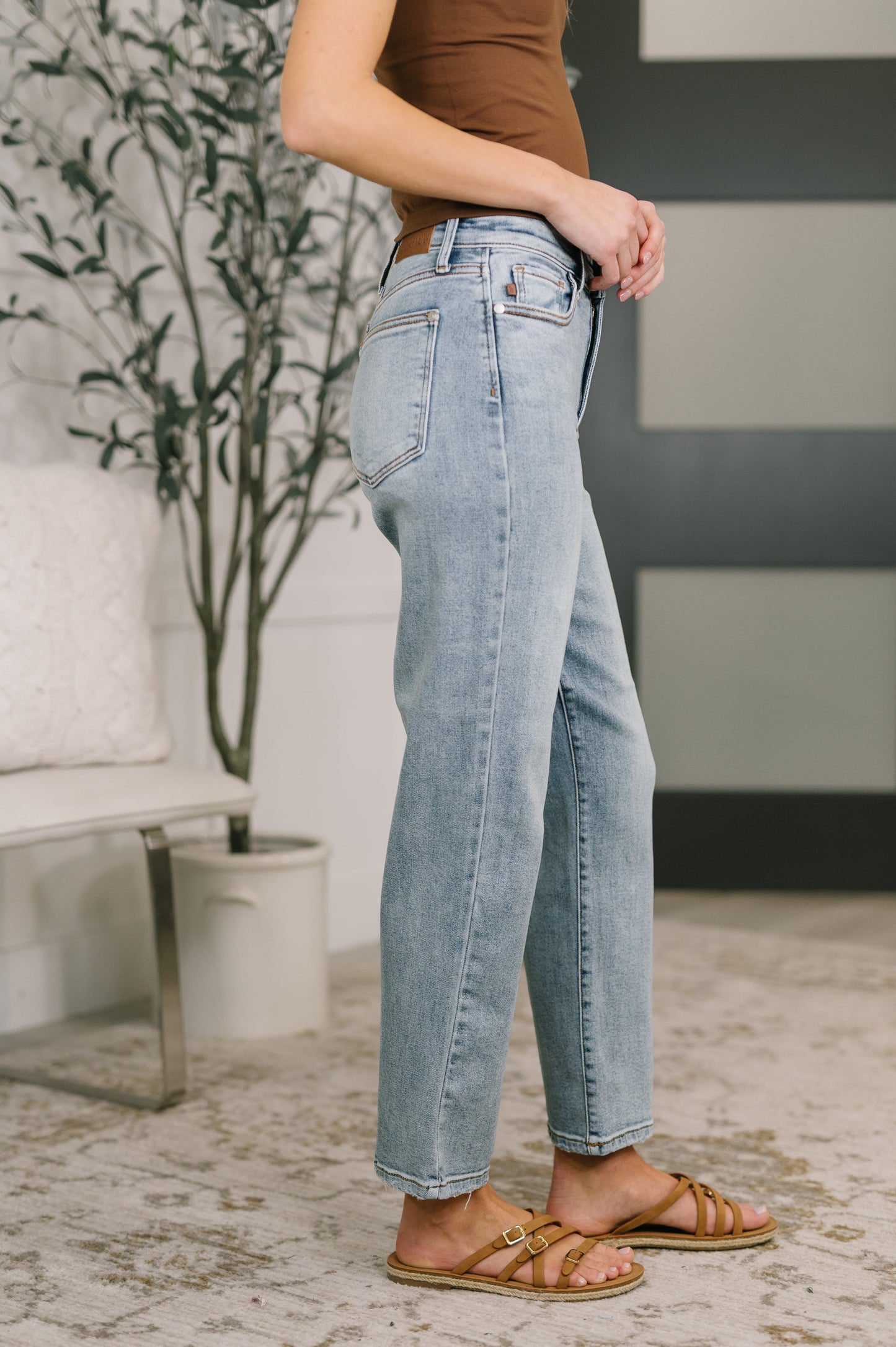 Hazel Blues® |  Natalie High Waist Ankle Straight