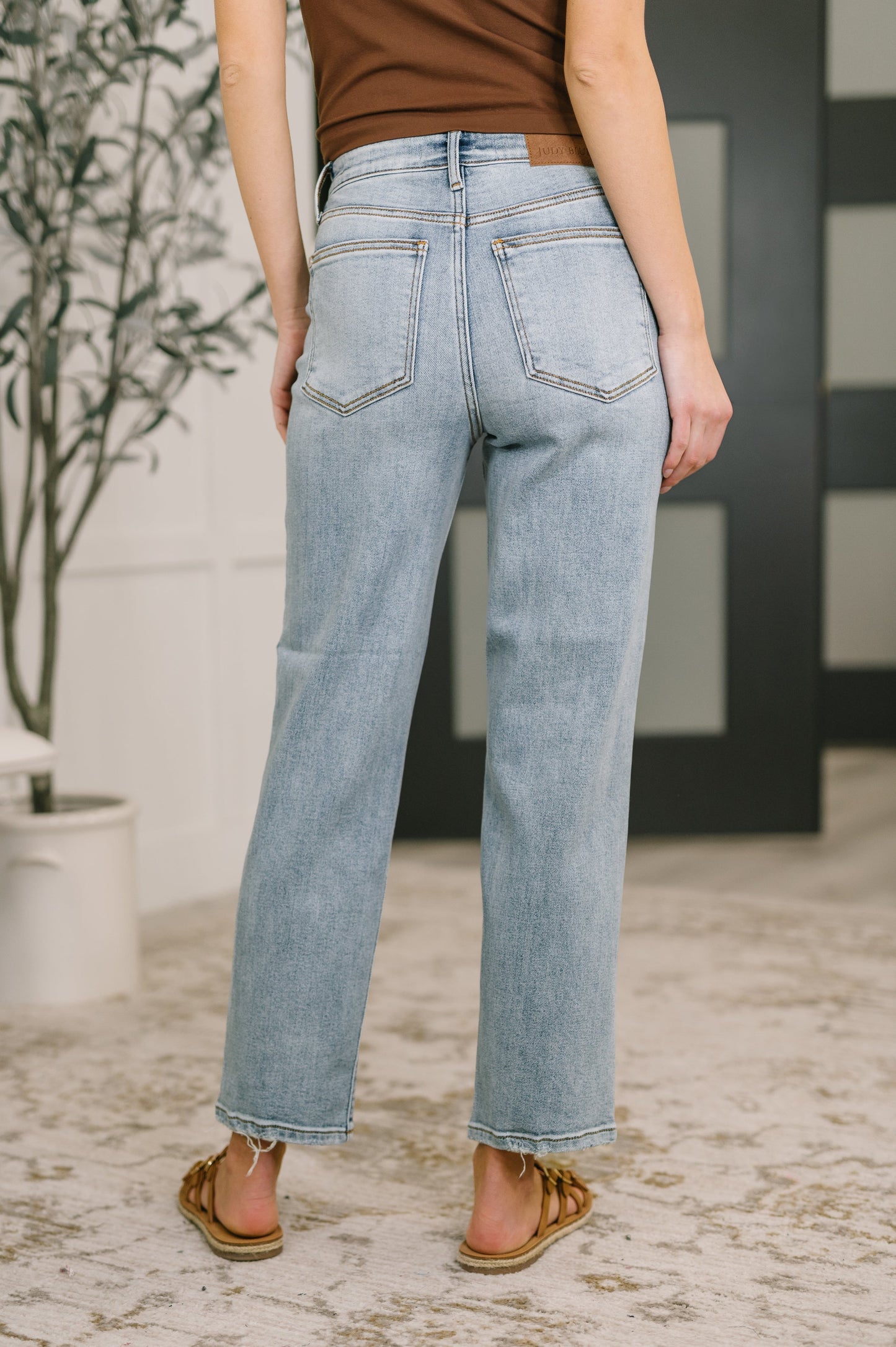 Hazel Blues® |  Natalie High Waist Ankle Straight