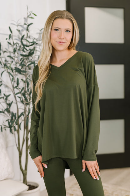Hazel Blues® |  Next to Nothing Top and Bottom Set in Dark Olive