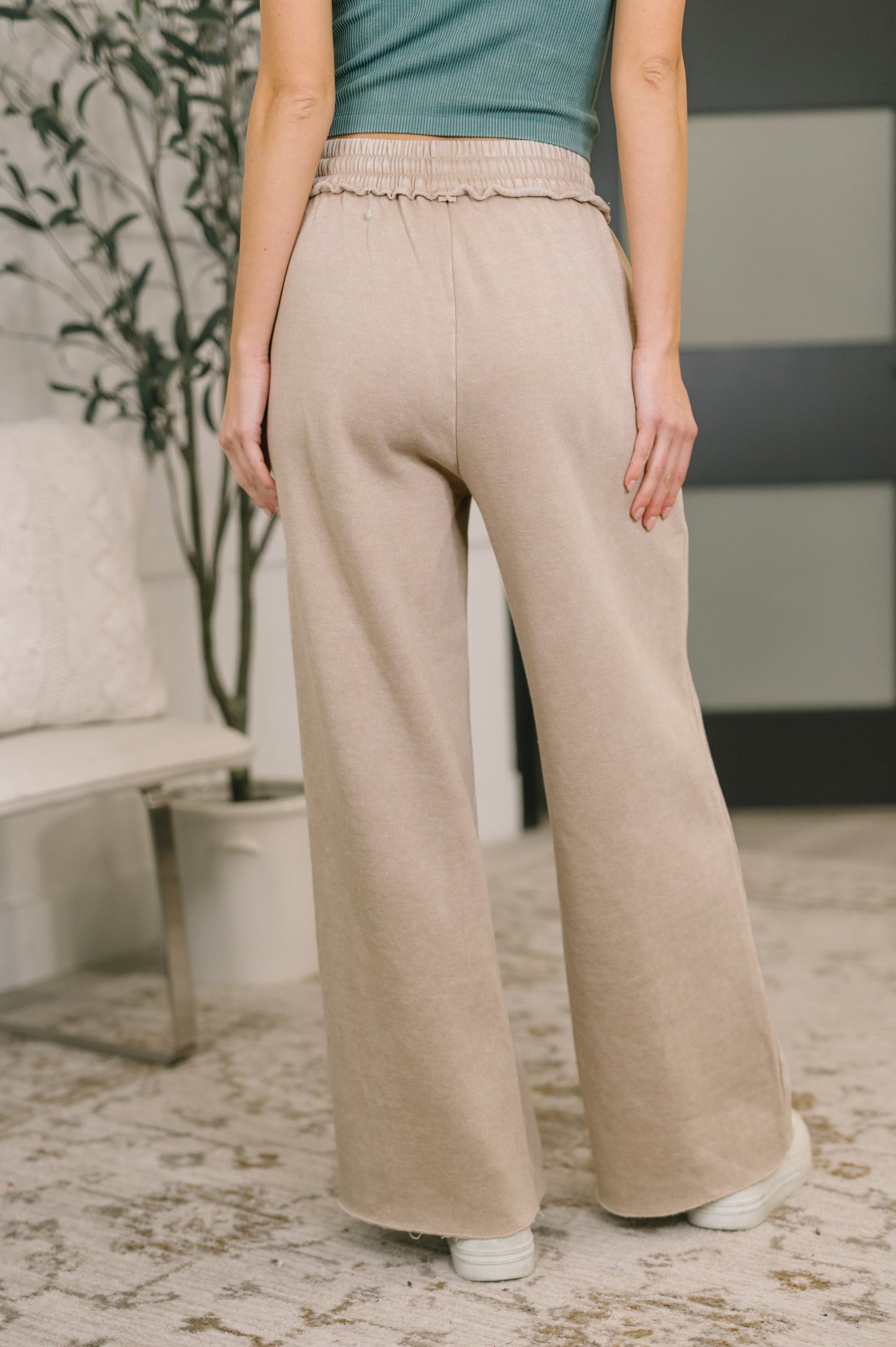 Hazel Blues® |  Nights Like This High Waist Palazzo Sweats in Ash Mocha