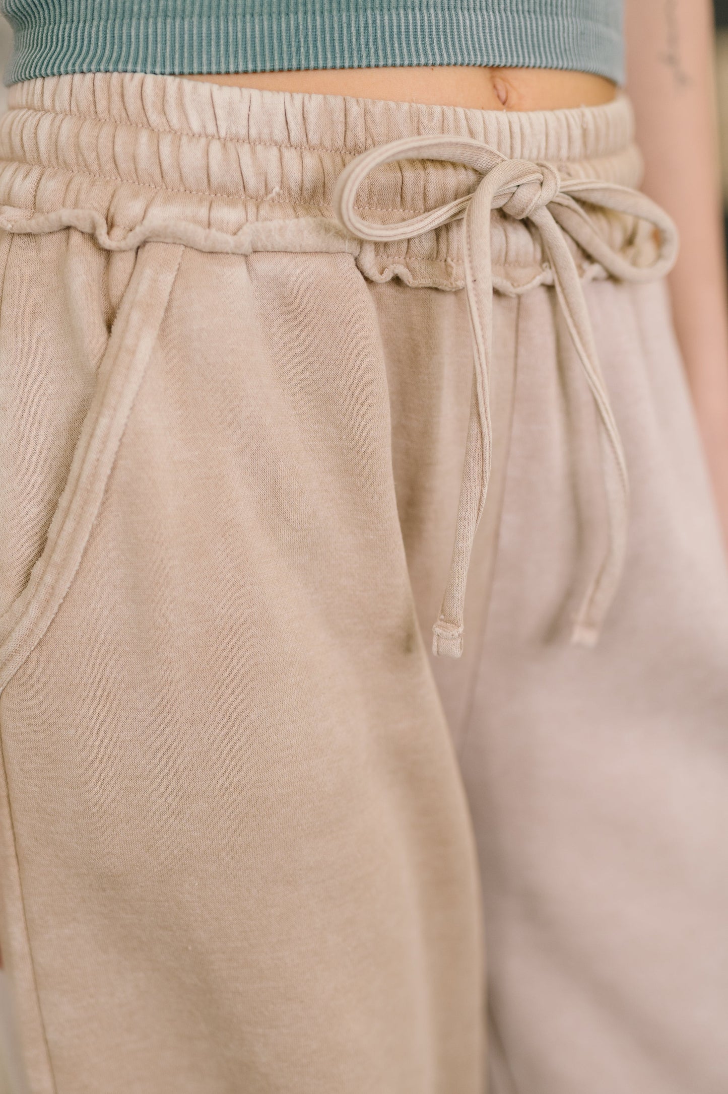 Hazel Blues® |  Nights Like This High Waist Palazzo Sweats in Ash Mocha