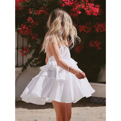 Ruffled Cake Backless Suspender Mini Dress