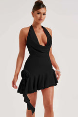 Swing Collar Lace Mini Dress