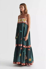 Printed Sleeveless Long Dress
