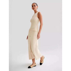 Temperament Sleeveless Round Neck Slim Long Dress
