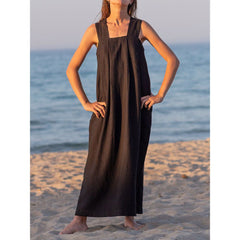 Square Neck Sleeveless Loose Long Dress