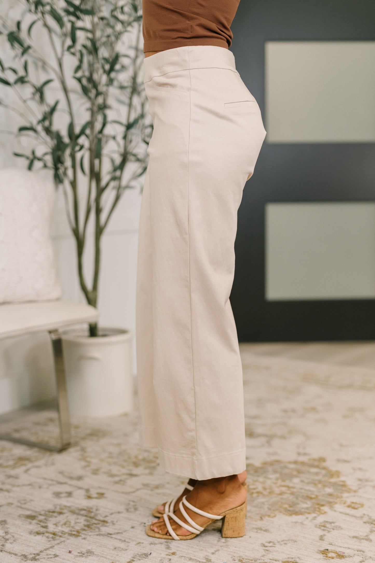 Hazel Blues® |  Only Pair High Waisted Wide Leg Bottoms in Linen