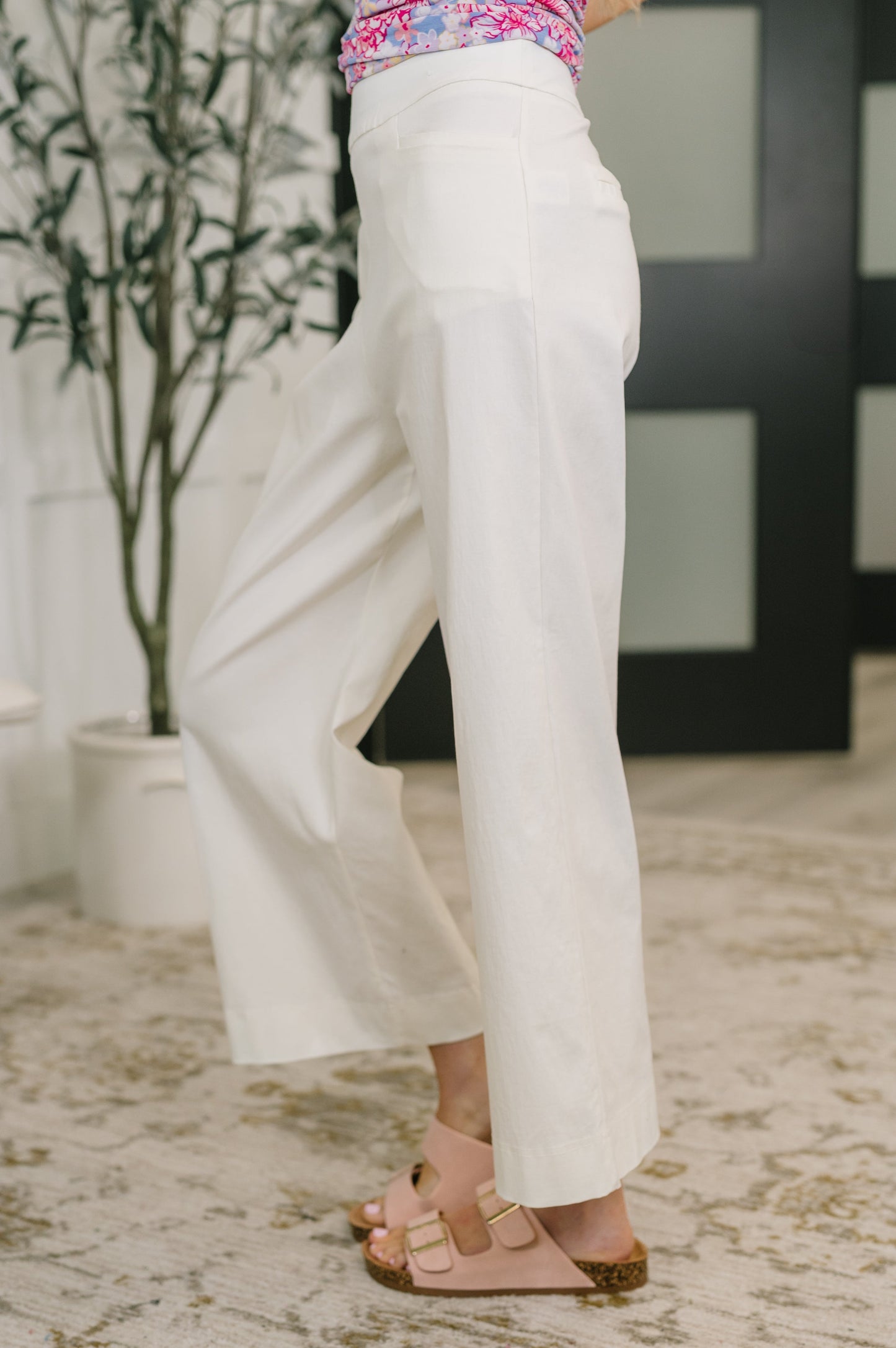 Hazel Blues® |  Only Pair High Waisted Wide Leg Bottoms in Off White