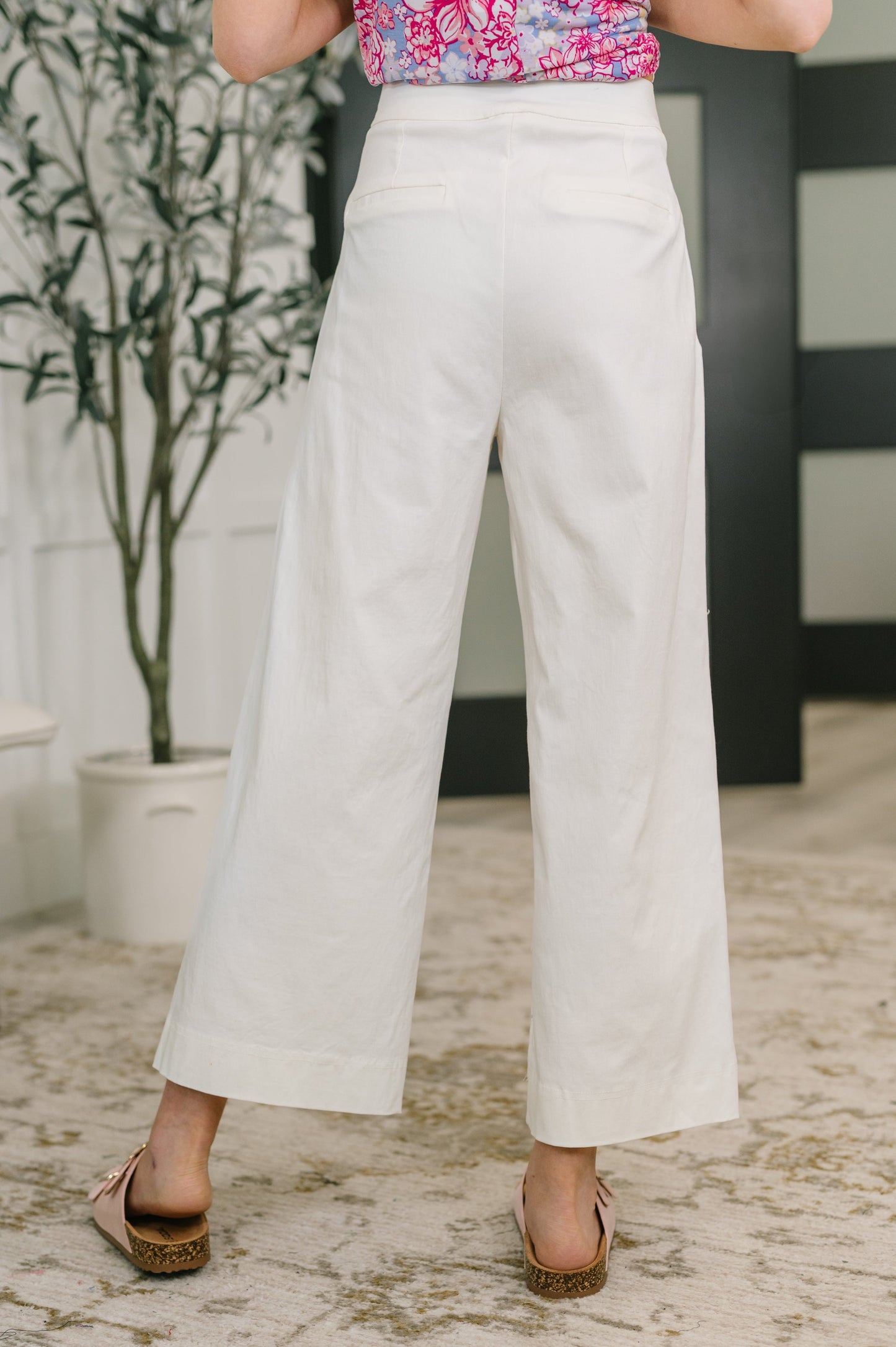 Hazel Blues® |  Only Pair High Waisted Wide Leg Bottoms in Off White