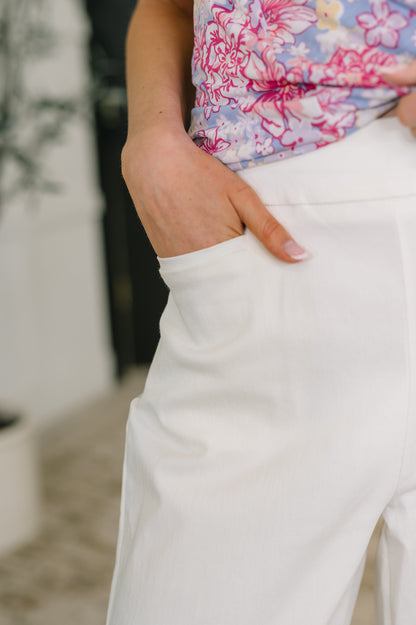 Hazel Blues® |  Only Pair High Waisted Wide Leg Bottoms in Off White
