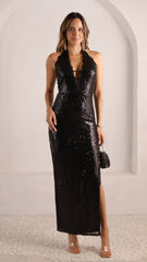 Leste Sequin Halter Dress