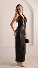 Leste Sequin Halter Dress