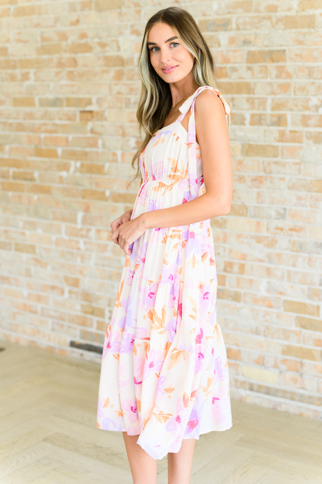 Hazel Blues® |  Pastel Petals Floral Midi Dress