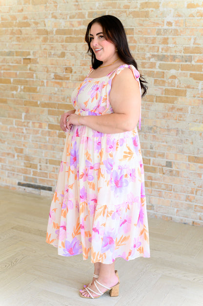 Hazel Blues® |  Pastel Petals Floral Midi Dress