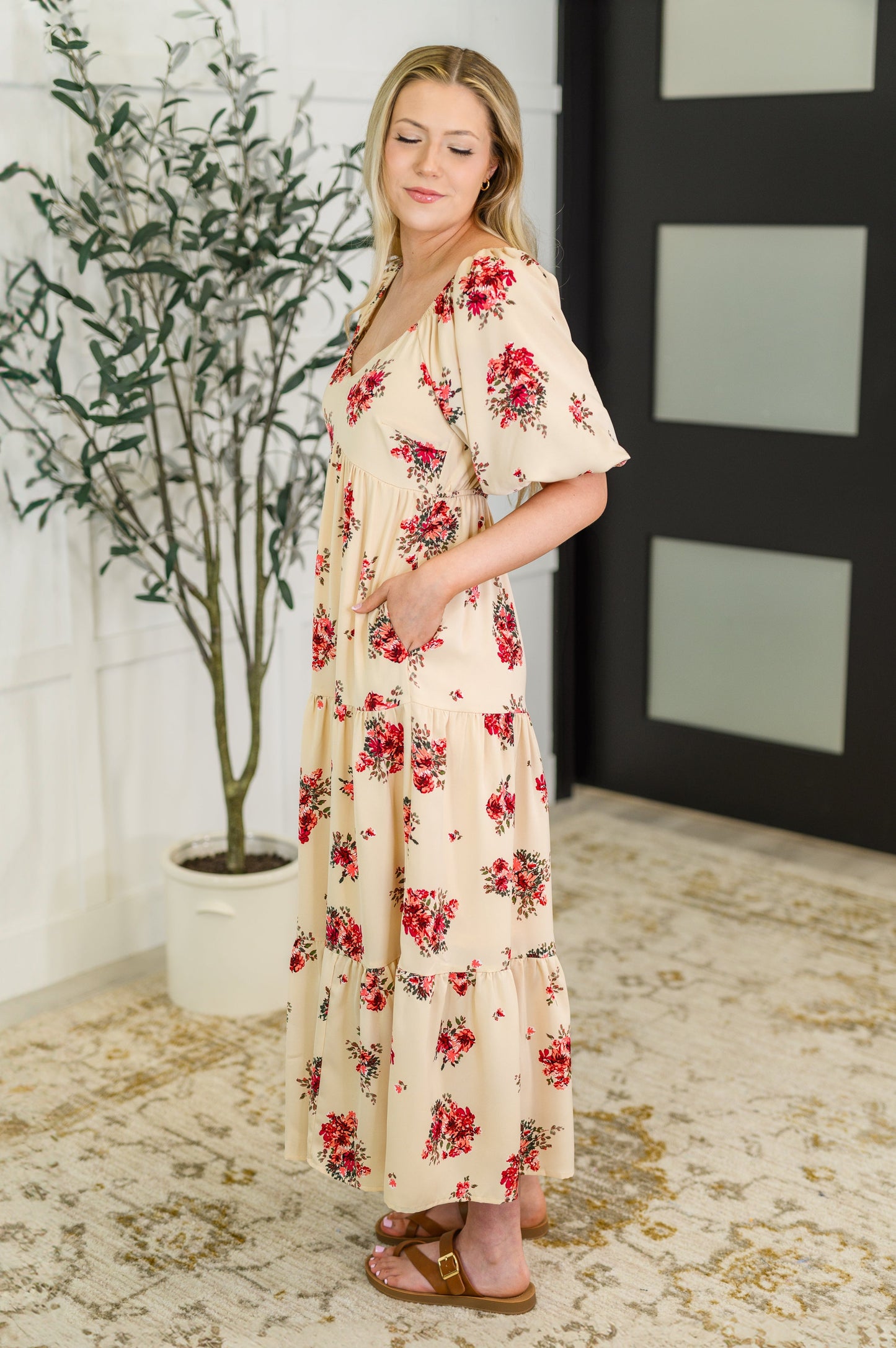 Hazel Blues® |  Petals & Postcards Balloon Sleeve Dress