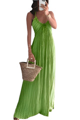 Summeer Backless U Neck suspender  Long Dress