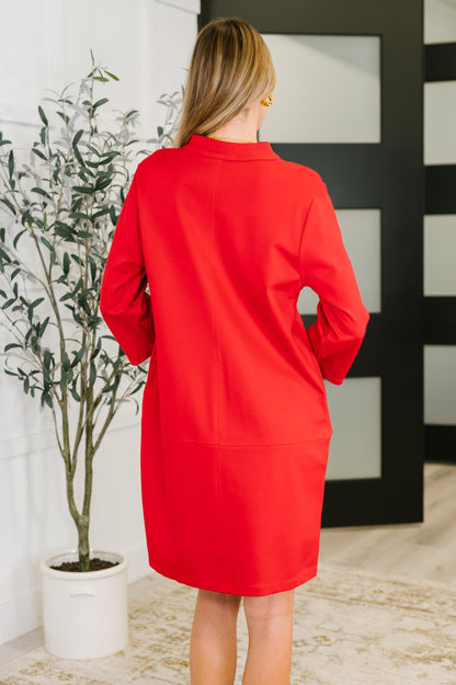 Hazel Blues® |  Portfolio Quarter Sleeve Dress in Red