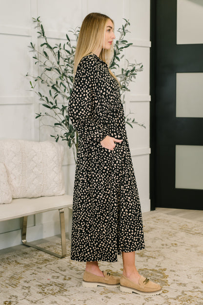 Hazel Blues® |  Promotional Proposal Collared Dress in Black and Khaki