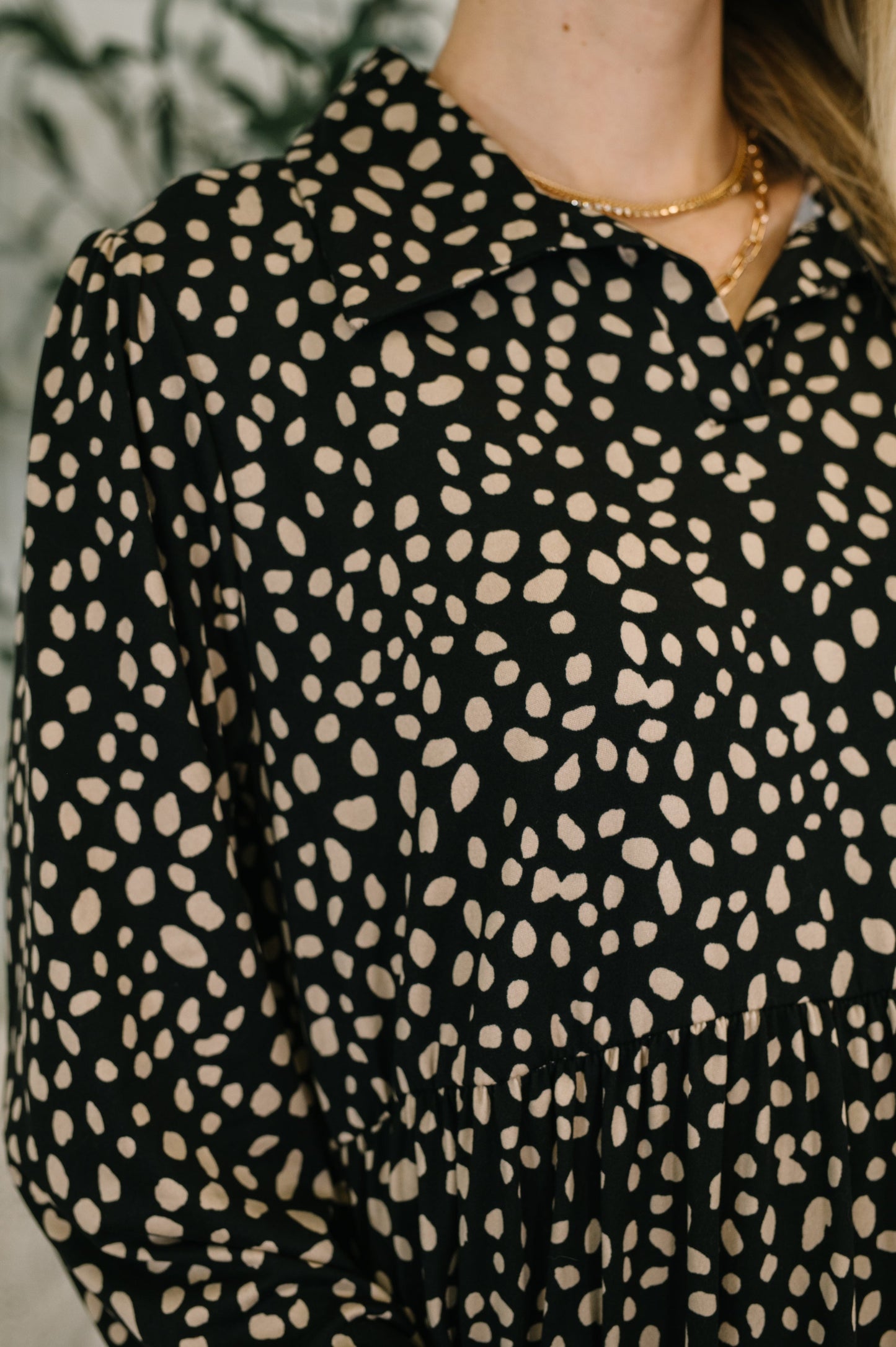 Hazel Blues® |  Promotional Proposal Collared Dress in Black and Khaki