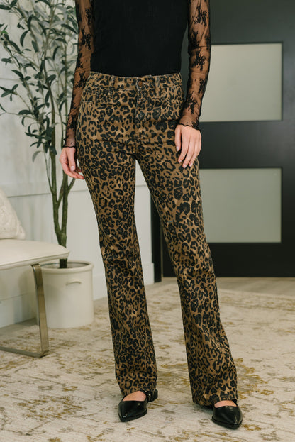 Hazel Blues® |  Roxy High Waist Bootcut Leopard Print