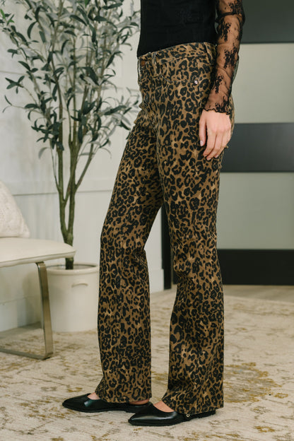 Hazel Blues® |  Roxy High Waist Bootcut Leopard Print