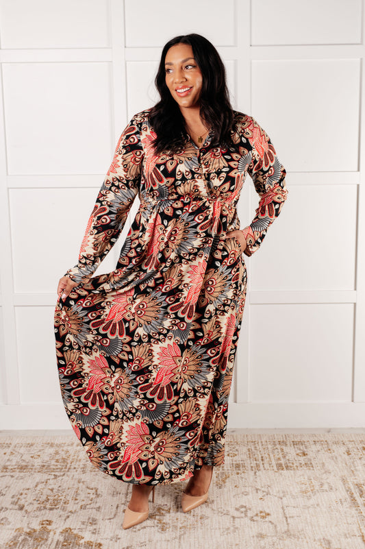 Hazel Blues® |  Send it Over Faux Wrap Maxi Dress