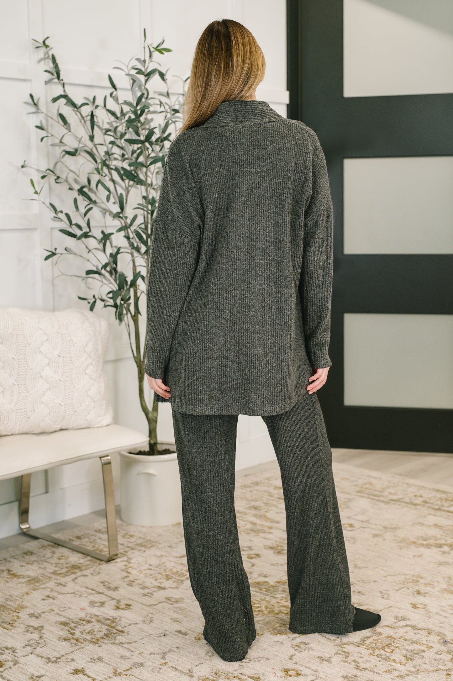 Hazel Blues® |  Signature Open Front Cardigan Set in Black
