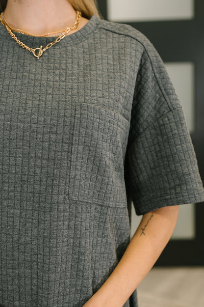 Hazel Blues® |  So Thoughtful That Way Textured T-Shirt Dress
