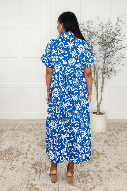 Hazel Blues® |  Soft Sonata V-Neck Dress in Blue