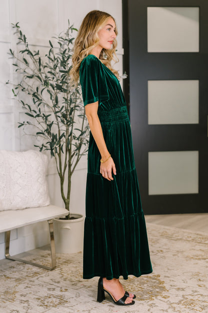 Hazel Blues® |  Softest Touch Velvet Tiered Dress