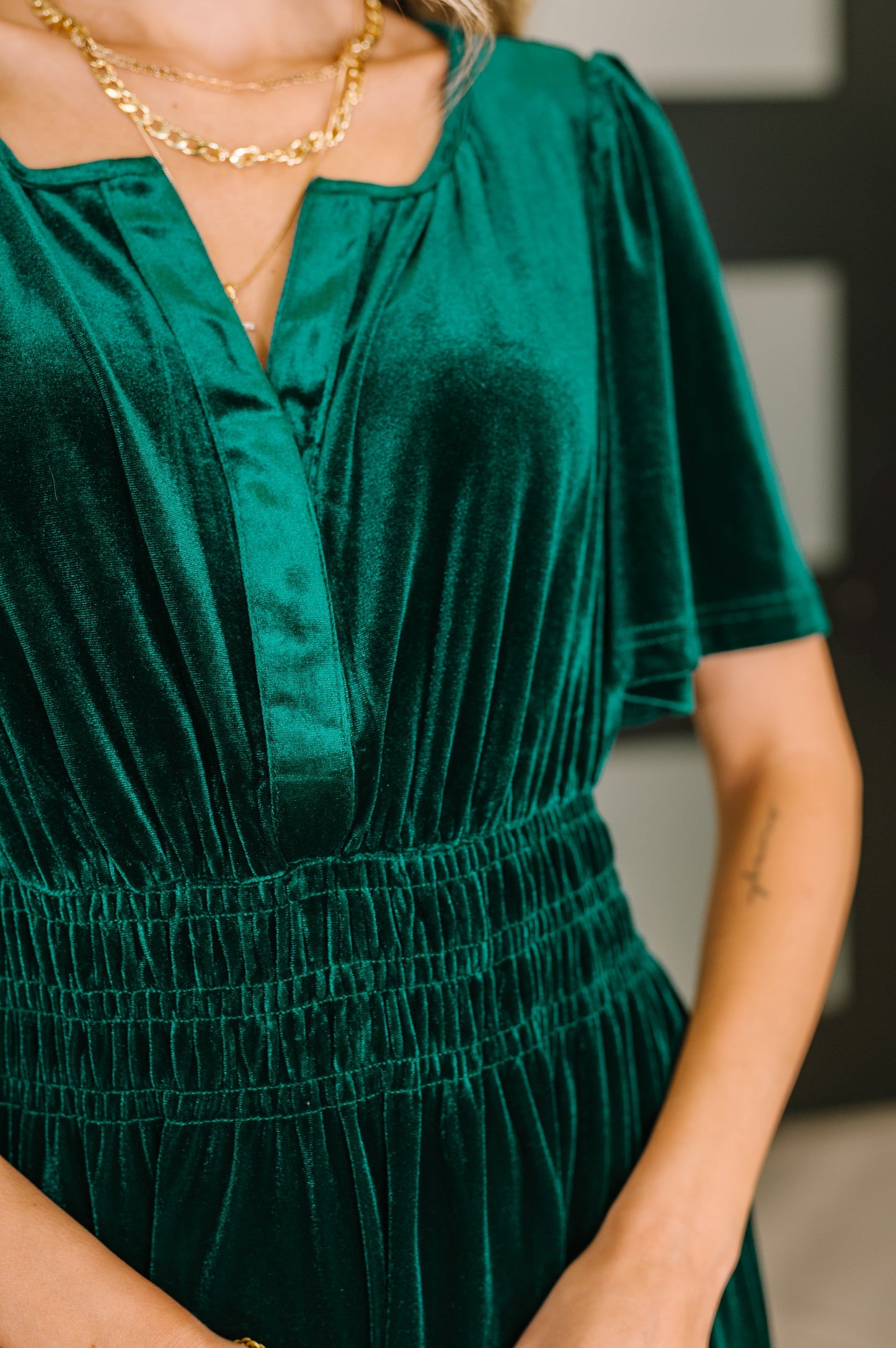 Hazel Blues® |  Softest Touch Velvet Tiered Dress