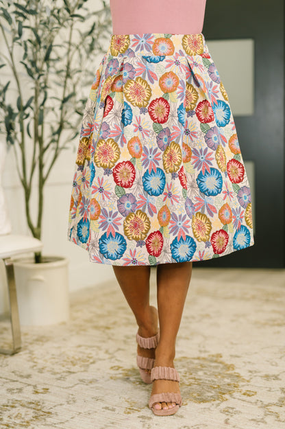 Hazel Blues® |  Sound Mind Floral Midi Skirt