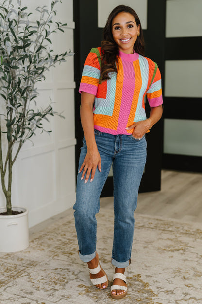 Hazel Blues® |  Sunset Stitch Knit Top
