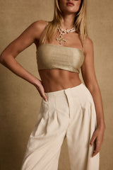 Toulouse Metallic Gold Crop Top