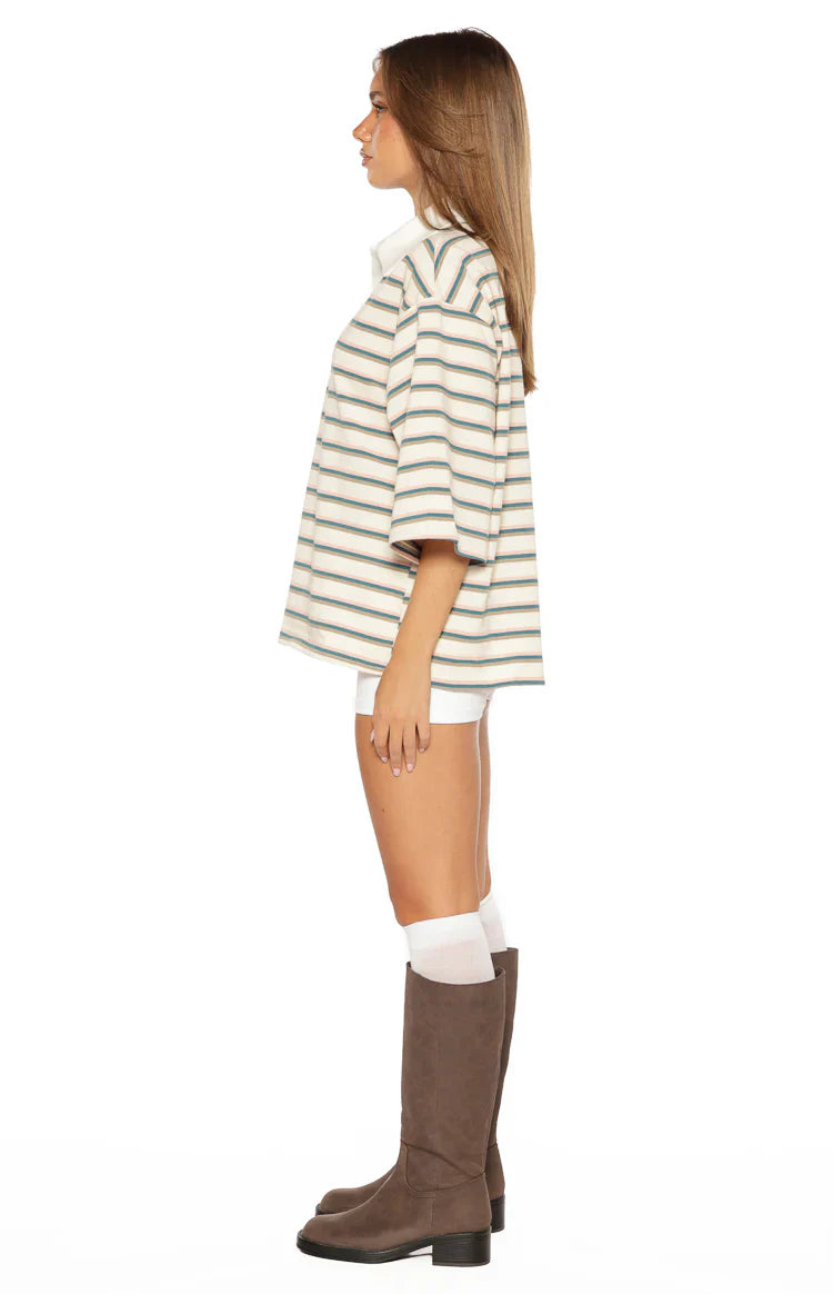 Tilda Green Stripe Polo Shirt