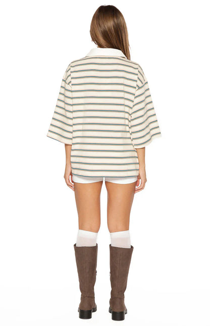 Tilda Green Stripe Polo Shirt