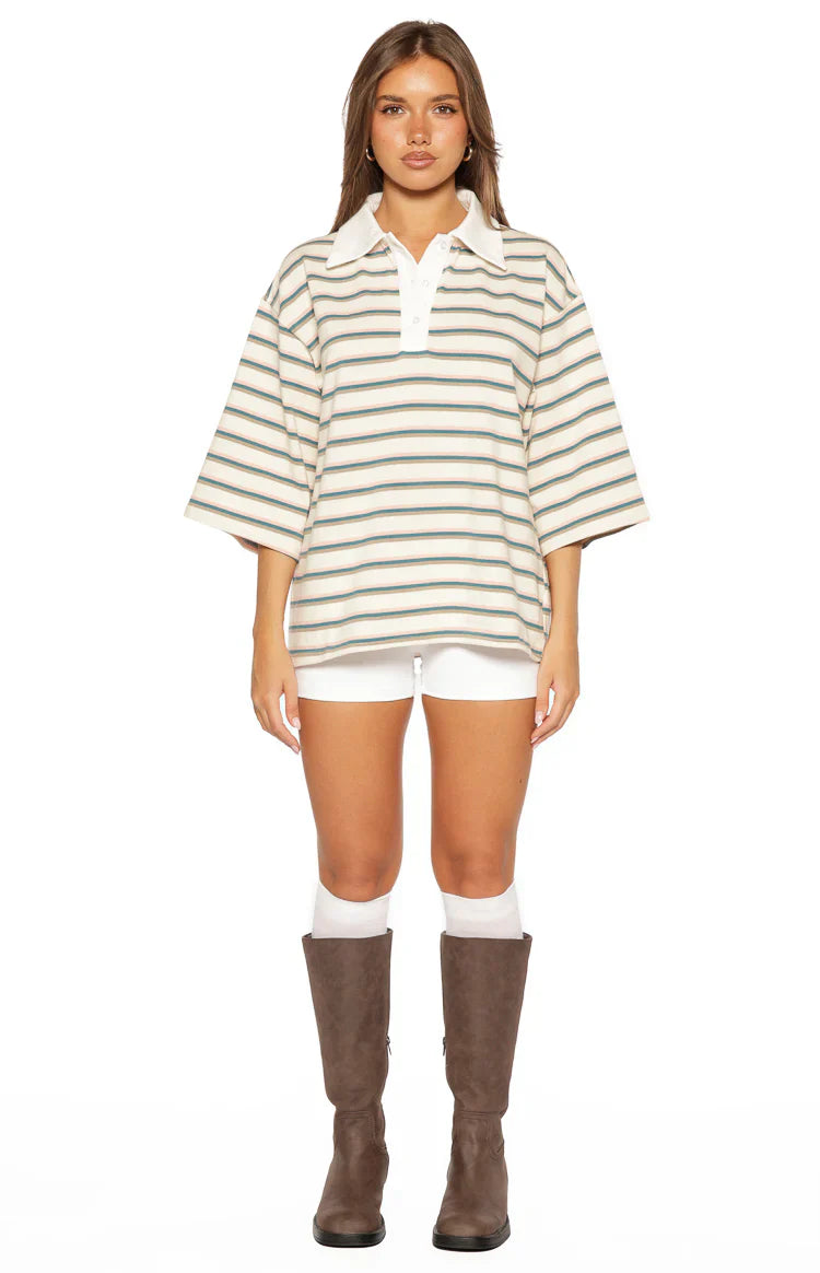 Tilda Green Stripe Polo Shirt