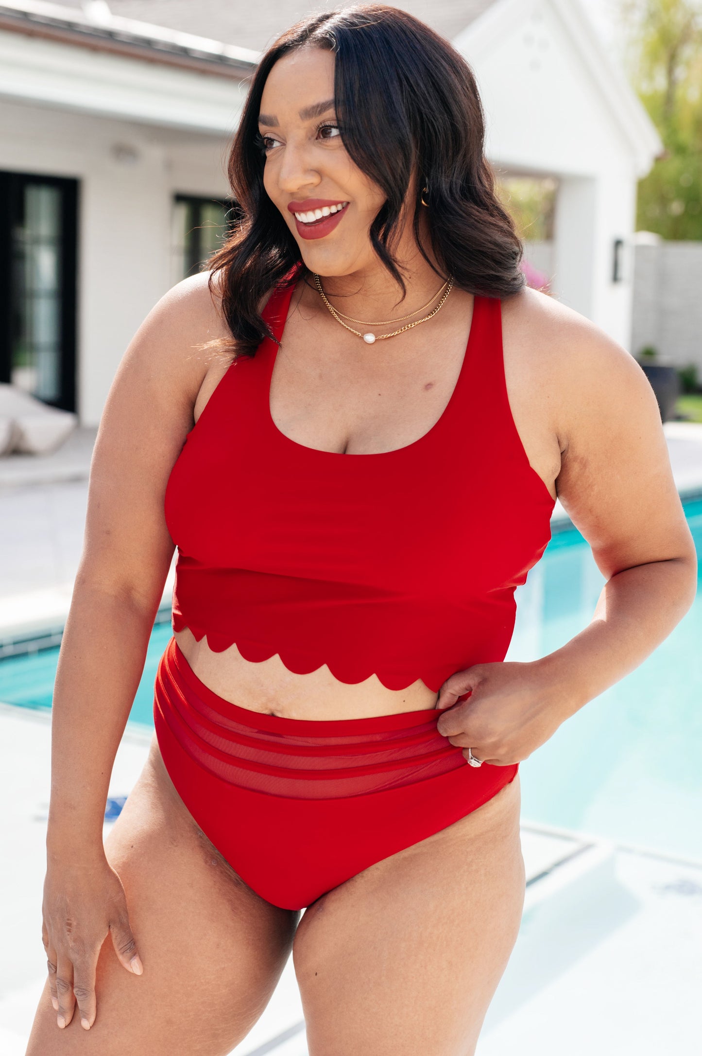 Hazel Blues® | Tonga Scalloped Swim Top