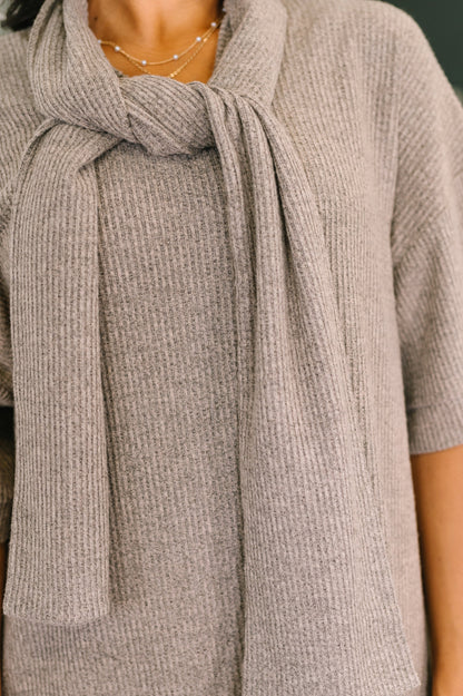 Hazel Blues® |  Travel Envy Ribbed Knit Dress in Light Coco