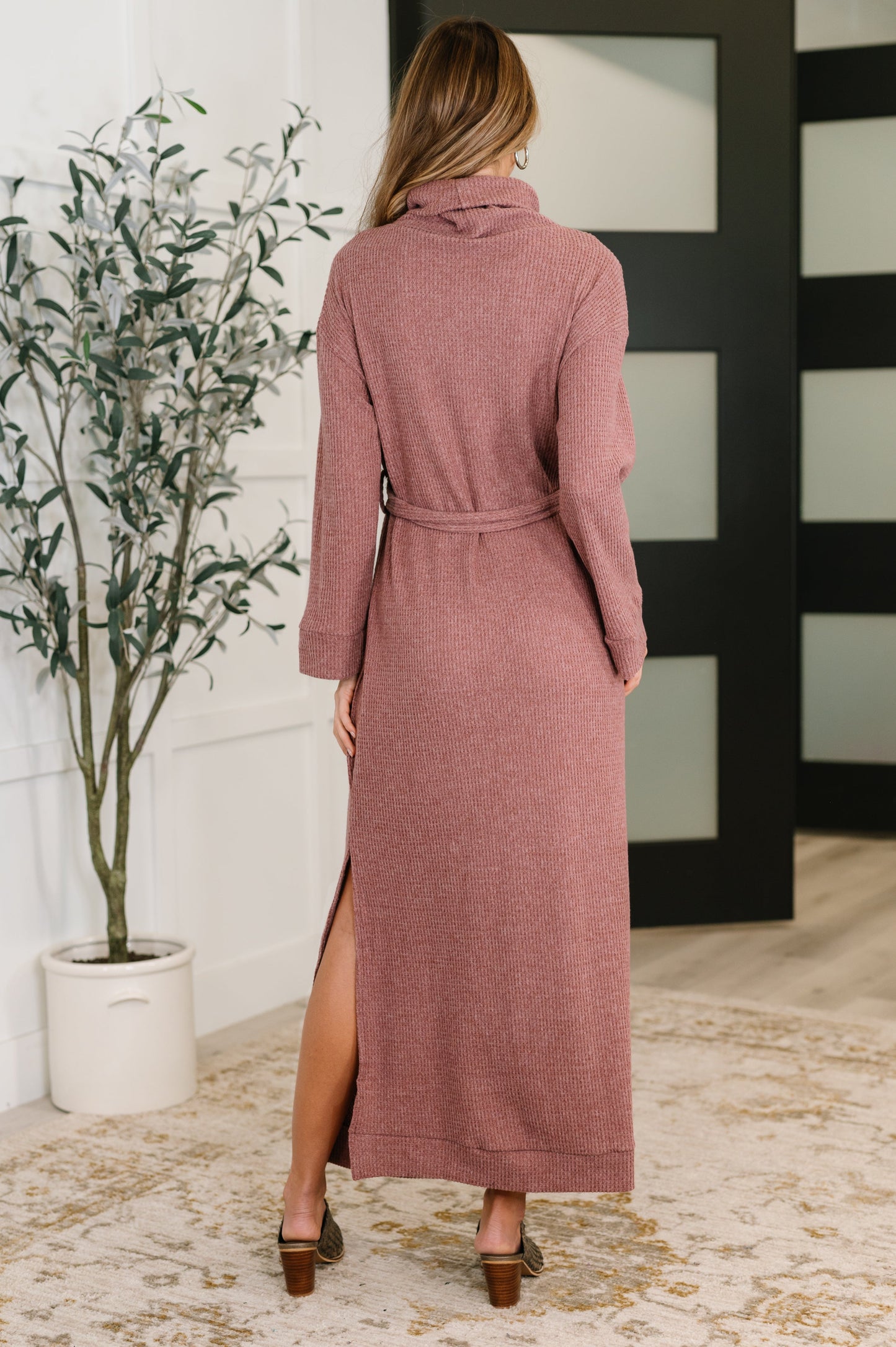 Hazel Blues® |  Travel Plush Knit Dress in Autumn Berry