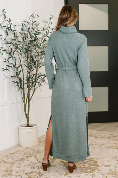 Hazel Blues® |  Travel Plush Knit Dress in Soft Teal