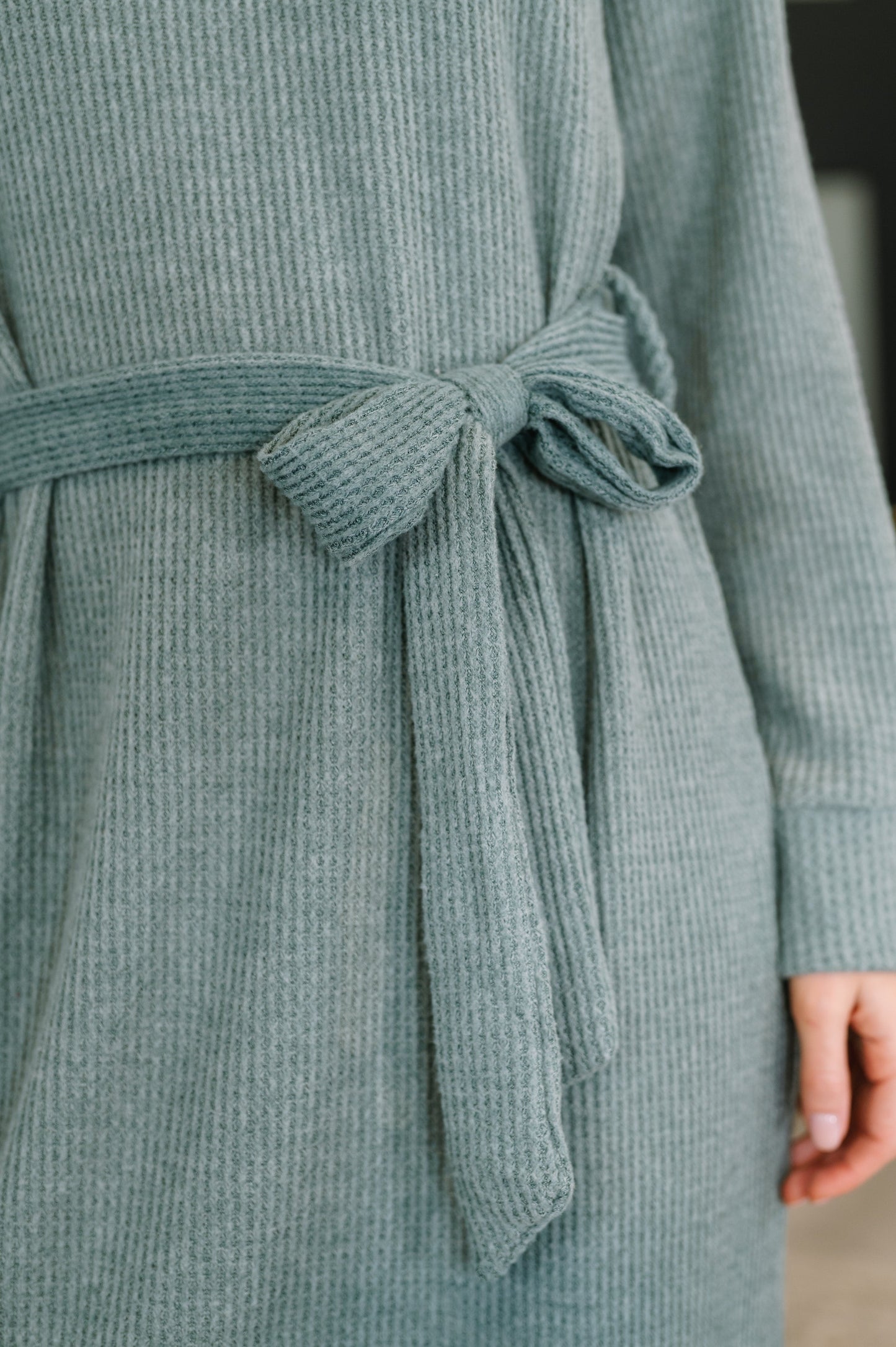 Hazel Blues® |  Travel Plush Knit Dress in Soft Teal