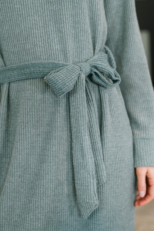 Hazel Blues® |  Travel Plush Knit Dress in Soft Teal