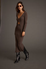 Tusk Mocha Open Front Longline Knit Sweater