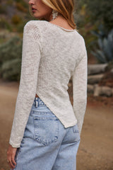 Valerie White Sheer Long Sleeve Top